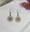 Boucles d oreille fantaisies fleurs de vie bronze