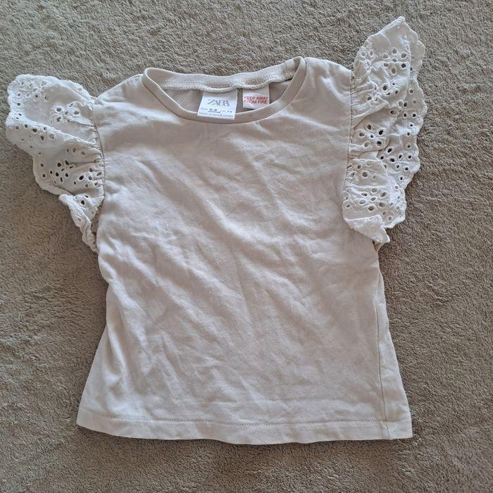 Tee shirt blanc zara volants