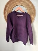 Pull violet en laine L