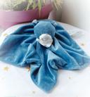 Peluche plush bout'chou boutchou doudou ours Bear ours small mouchoir couverture bleu blue cirque