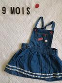 Robe salopette en jean Tissaia fille 9 mois