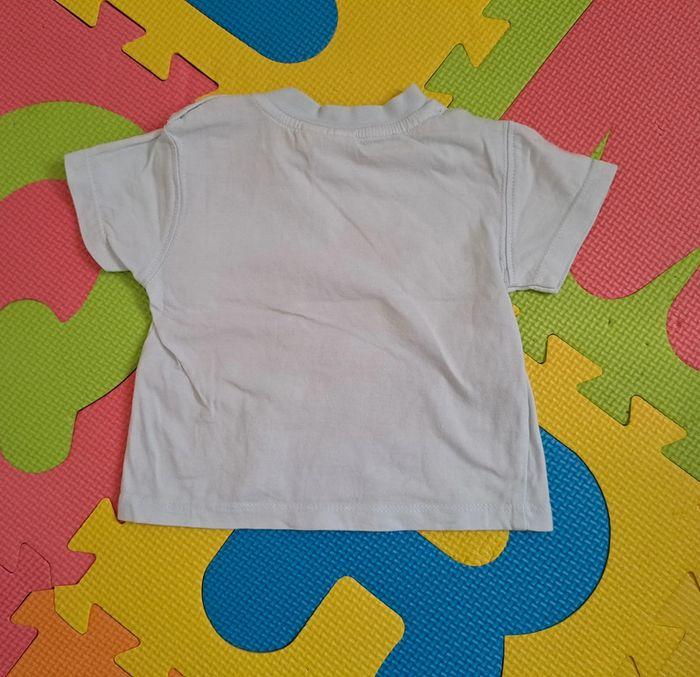 T-shirt manches courtes bleu girafe, cadet rouselle, taille 3 mois (62 cm) - photo numéro 2