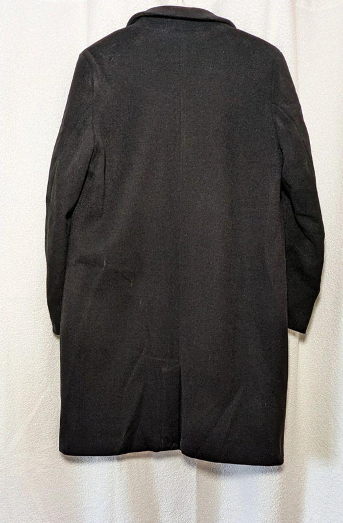 Manteau long coupe droite taille 40 noir intérieur motif léopard - photo numéro 2