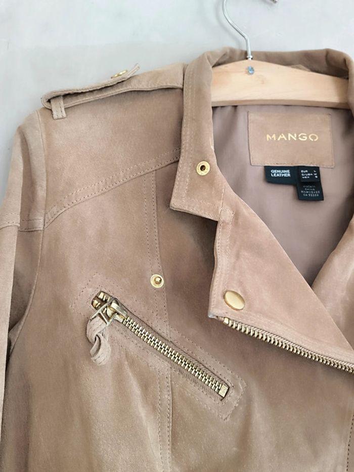 🤎 Veste croûte de cuir beige Mango 38/40 🤎 - photo numéro 16