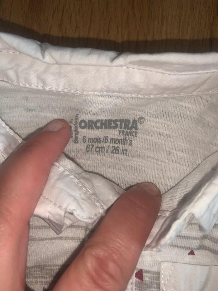 T-shirt manches longues polo 6 mois Orchestra - photo numéro 2