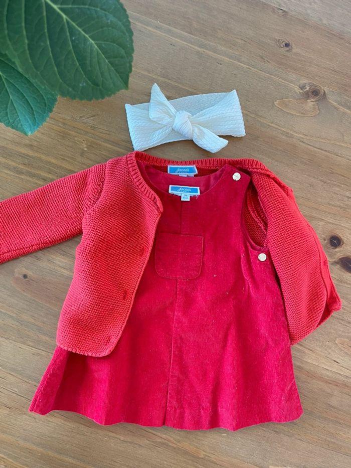 Ensemble rouge Jacadi fille • 3 mois - photo numéro 3