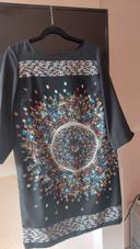 Robe noire impression strass et diamants