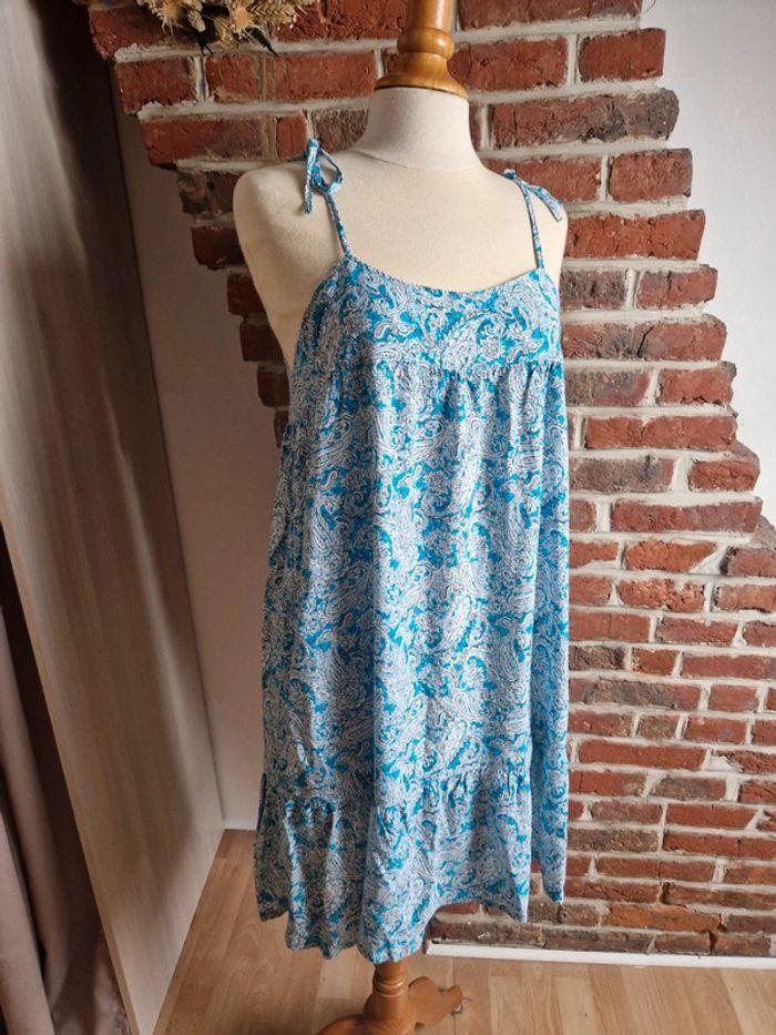 Robe fleurie bleue et blanche Lefties L - photo numéro 1