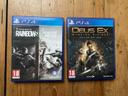 2 jeux vidéo pour PS4 +18 ans Deus Ex et Tom Clancy's Rainbow Six Siege