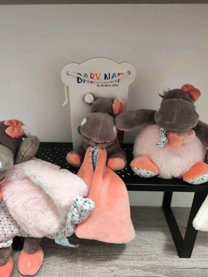 Lot de 3 doudou Zoe l'hippopotame - photo numéro 3