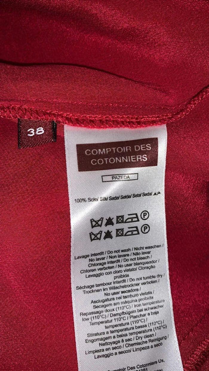 Robe soie comptoir des cotonniers T38  Rouge - photo numéro 6