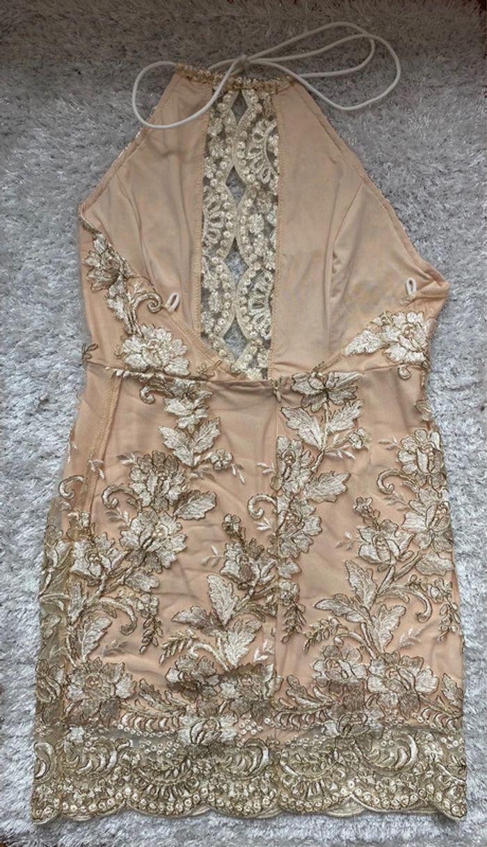 Robe beige fleuri taille S - 36 - photo numéro 2