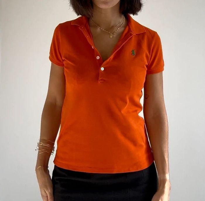 Polo cintré orange Ralph Lauren femme taille S - photo numéro 7