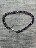 Bracelet argent pierre de cristal violet