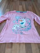 Tee-shirt rose reine des neiges Olaf 6 ans