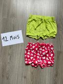 Lot de 2 shorts 12 mois Grain de blé