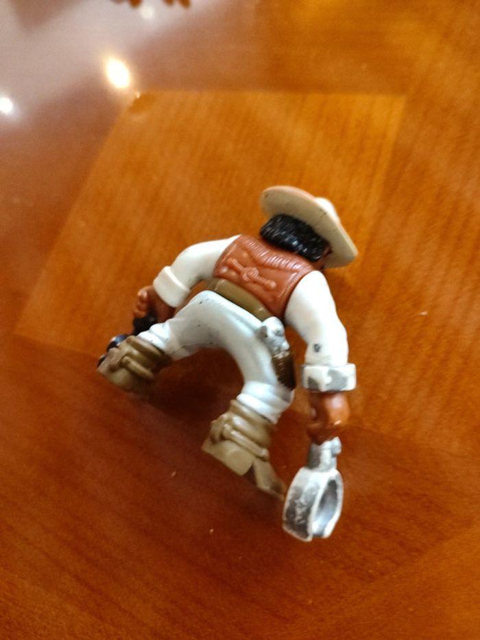 1996 Fisher price cow cowboy western clef menotte figurine chapeau blanc white étoile f p fp shérif - photo numéro 5