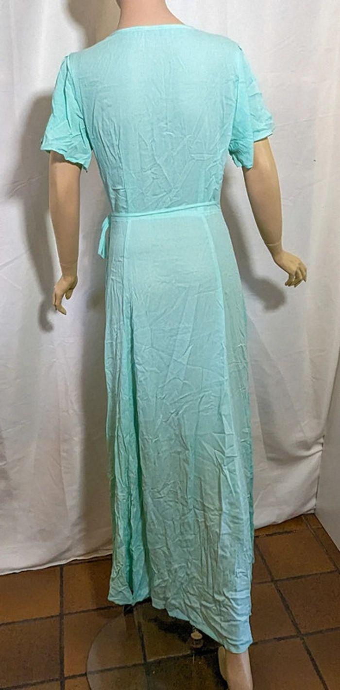 Robe longue à col surplis Menthe Taille M - photo numéro 4