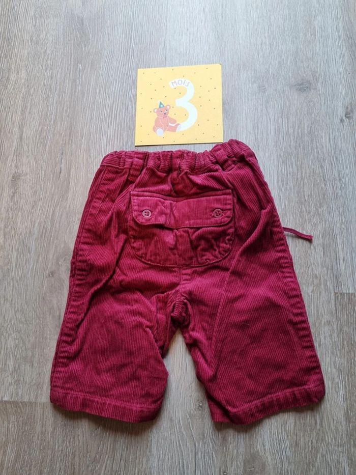 Pantalon rouge bordeaux 3 mois - photo numéro 2