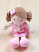 Doudou fille demoiselle de DOUDOU ET COMPAGNIE robe rose à pois 20 cm DC2940