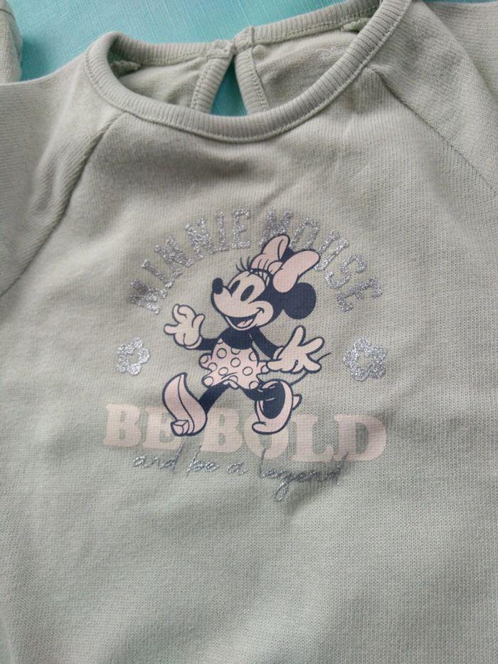 * Sweat vert pâle en Jersey Minnie T9M Disney Baby - photo numéro 2