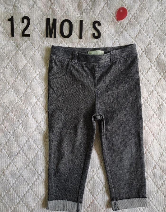 Legging effet jean gris mes petits cailloux fille 12 mois - photo numéro 1