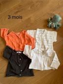 Lot 4 gilets 3 mois