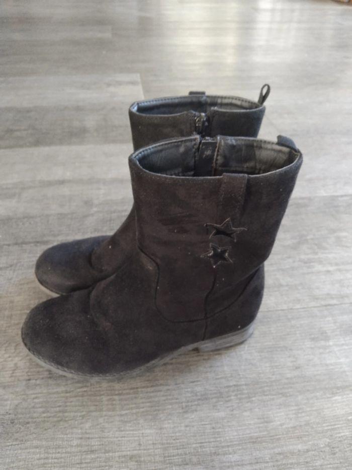 bottes noires daim tex taille 34 - photo numéro 2