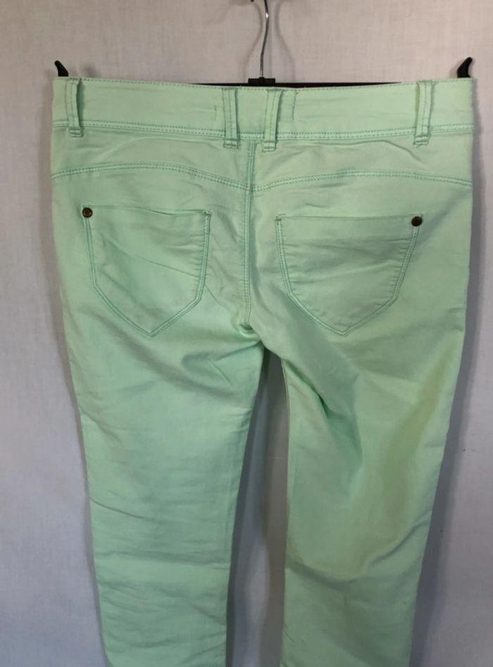 Jean slim taille basse Oxxy vert pastel taille 36 comme neuf - photo numéro 4