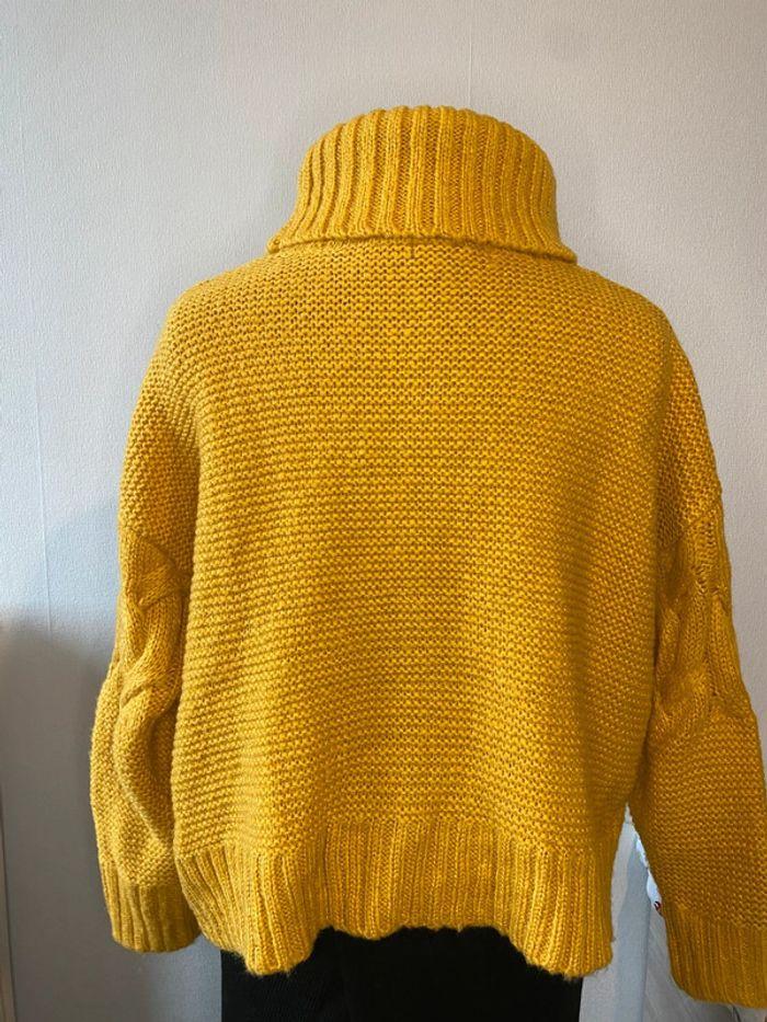 Pull d’hiver col roulé tressé jaune moutarde Etam taille M / 38 - photo numéro 3