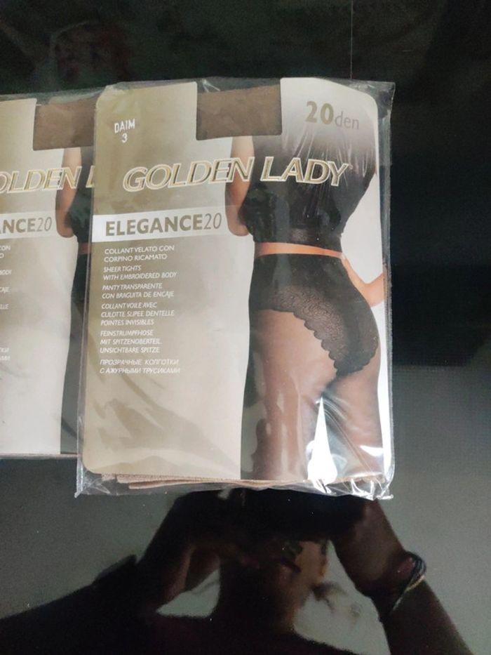 2 Collants Golden Lady taille 3 couleur Daim - photo numéro 2