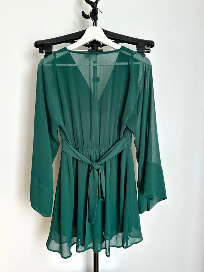 Haut blouse Asos vert taille 38 aspect kimono très bon état - photo numéro 4