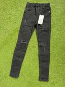 Jean skinny noir usé taille haute 36 neuf