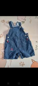 Salopette short bleue 3 mois