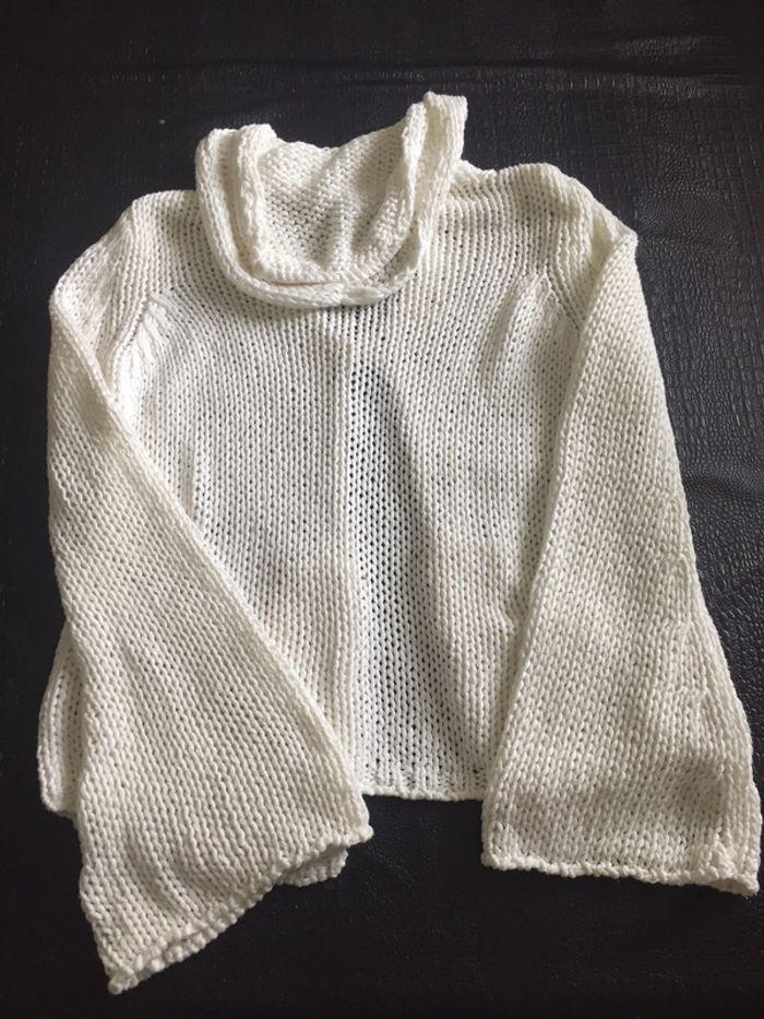 Gilet blanc en maille taille 38 - photo numéro 3