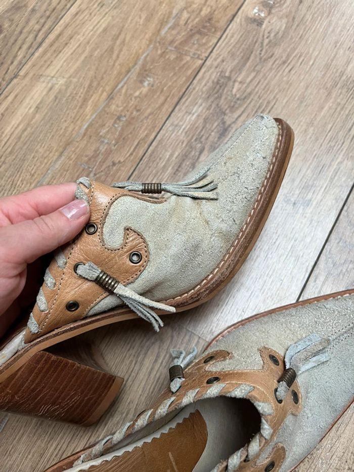 Santiags mules à talon Destroy taille 37 vintage en cuir à talon - photo numéro 6