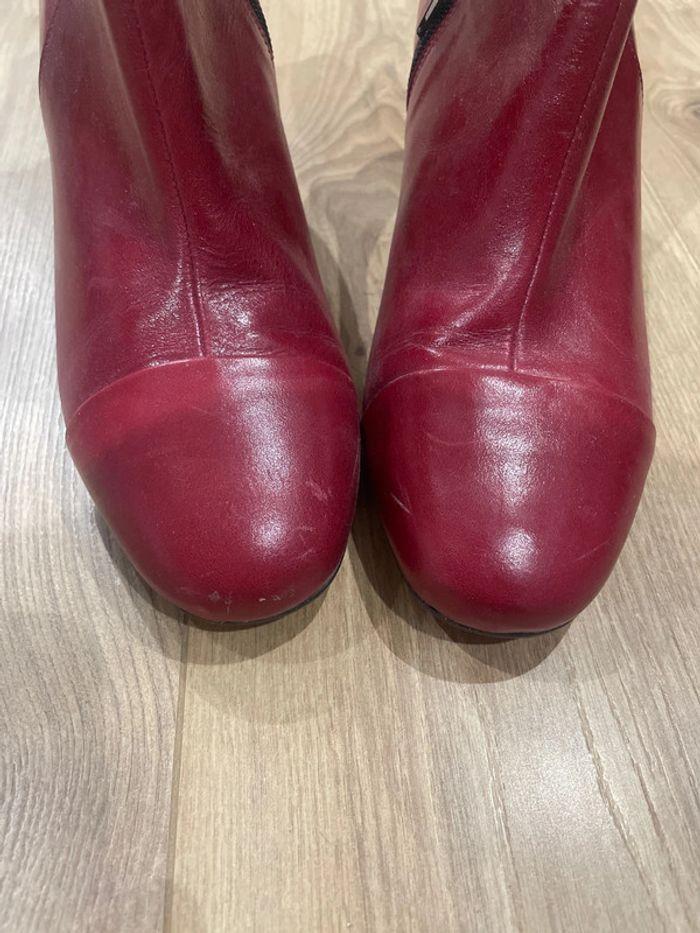 Bottines cuir bordeaux - photo numéro 6