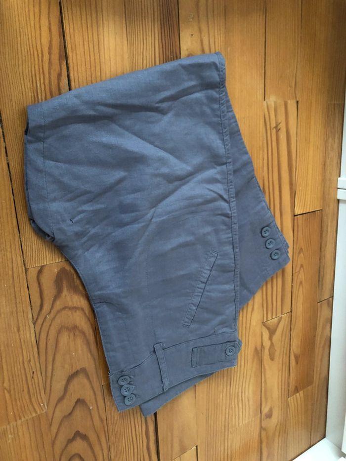 Pantalon Pantacourt Femme Gris-bleu 38 / M /10 - photo numéro 5