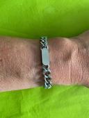 Beau bracelet mixte à boucle lisse et gros maillons en acier inoxydable argenté