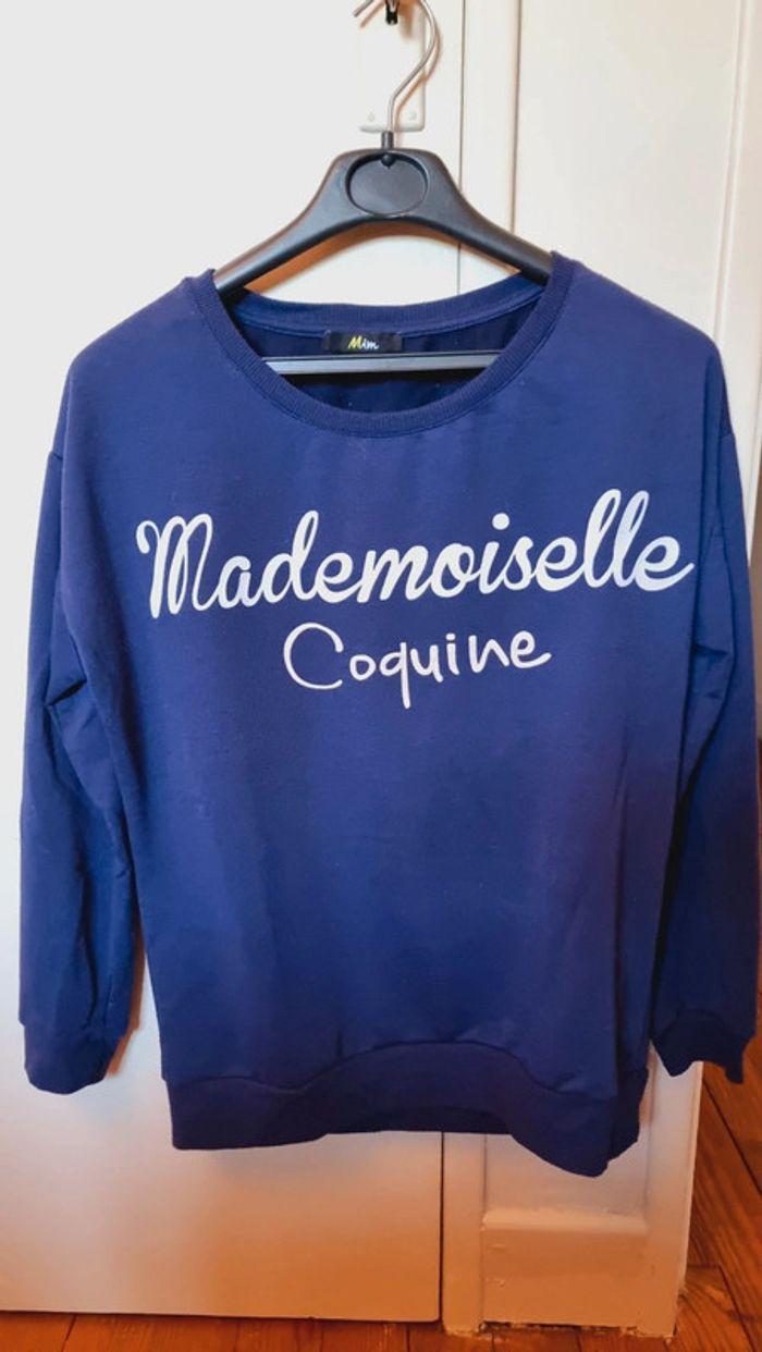 Sweat marine Mademoiselle Coquine T.S MIM - photo numéro 1