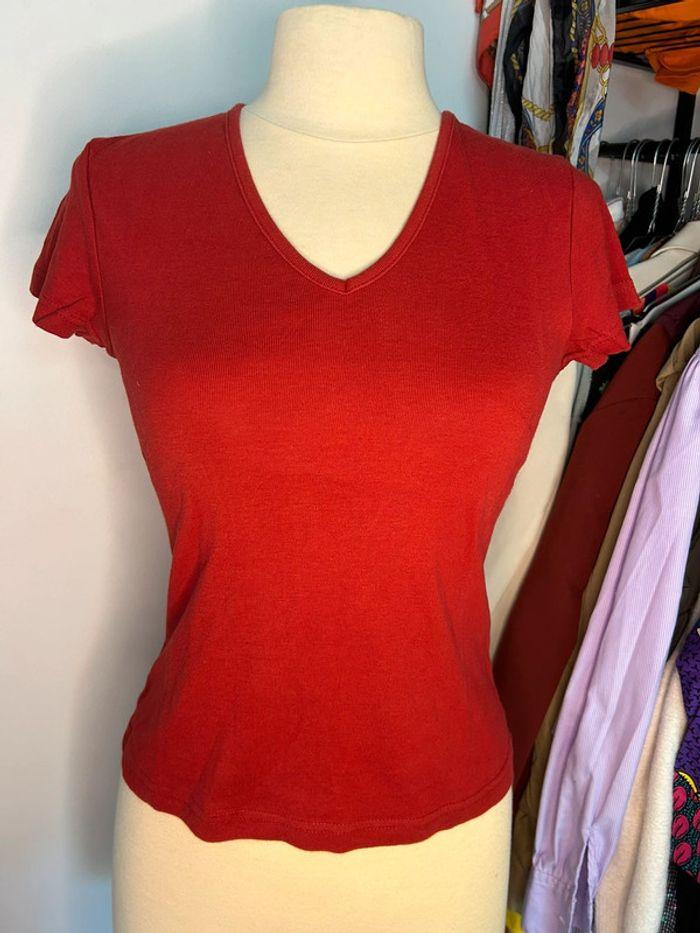 Teeshirt rouge unicolore simple femme - photo numéro 2