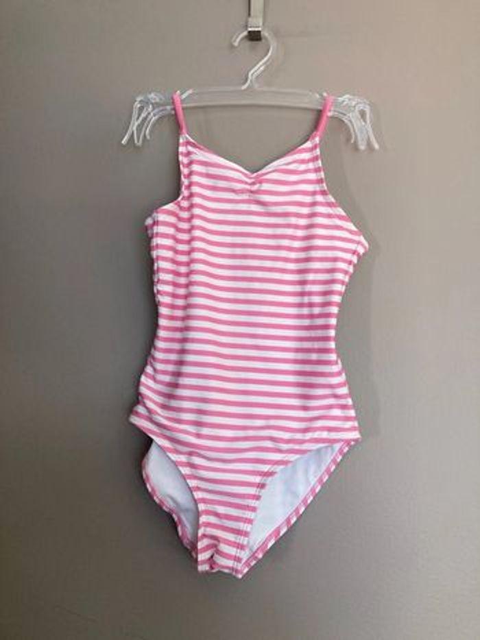 H&M maillot de bain rayé rose et blanc 6-8 ans - photo numéro 1