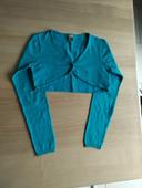 Gilet boléro turquoise 12 ans