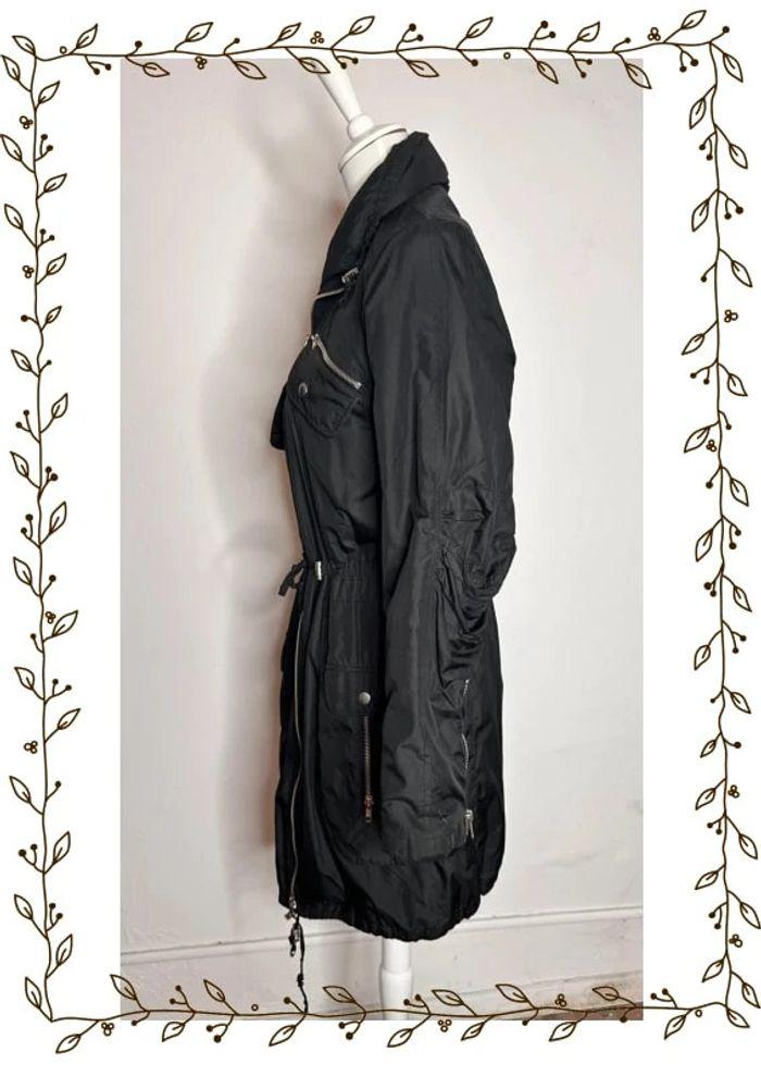 Superbe parka longue noire drapée satinée Sinequanone - photo numéro 5