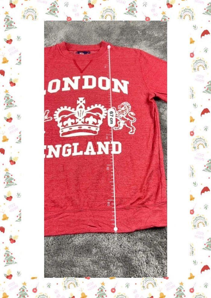 👕 Sweat à capuche Veste University Rare Vintage y2k 90s 2000s London England rouge Taille S 👕 - photo numéro 3