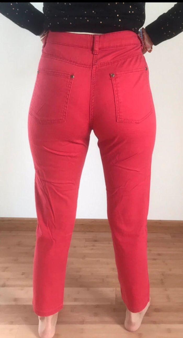 91 - Pantalon taille haute rouge - photo numéro 3