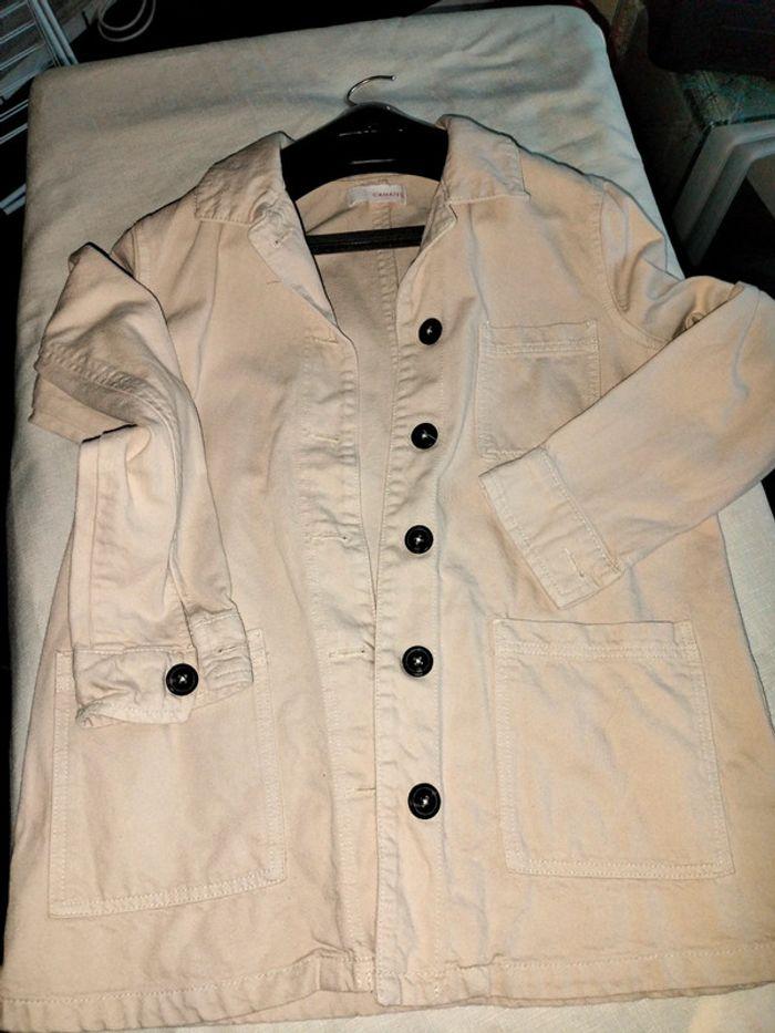 Veste camaïeu légère style jean t 38 beige - photo numéro 4