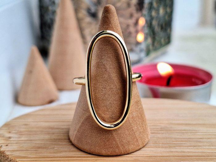 Bague ovale ouverte Doré, avec un design simple et Minimaliste, Ajustable - photo numéro 1