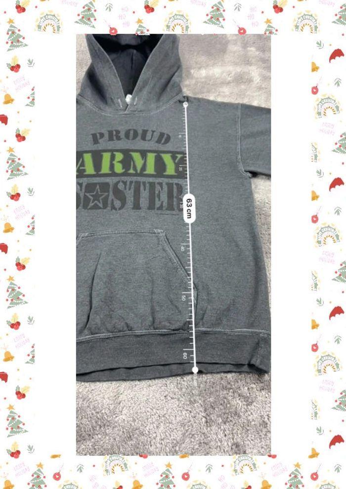 👕 Sweat à capuche Veste University Rare Vintage y2k 90s 2000s Proud Army gris Taille S 👕 - photo numéro 3