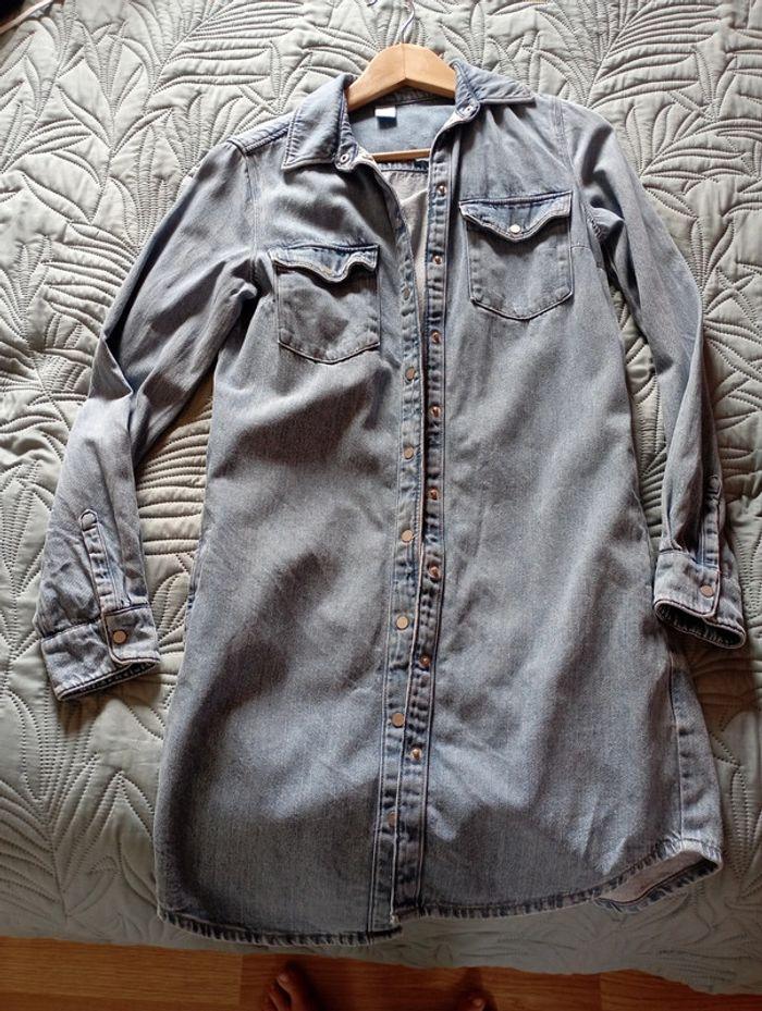 Robe chemise en jean H&M 34 - photo numéro 2